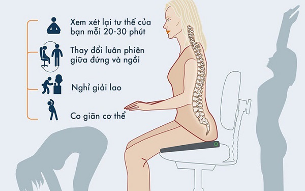 Tư thế ngồi tránh thái hoá cột sống