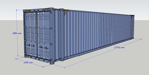 Kích thước thùng container 40 feet