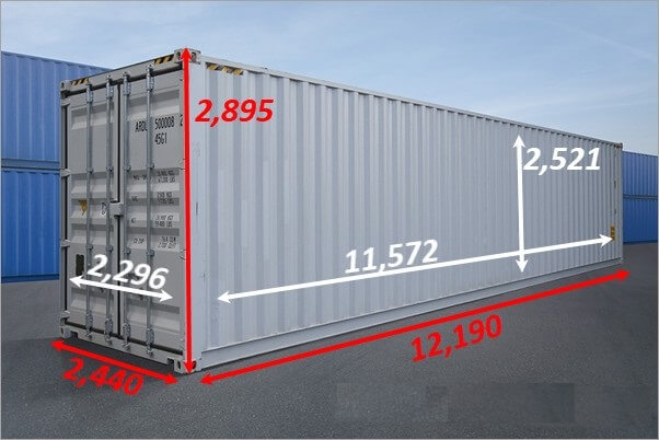 Kích thước container 40ft