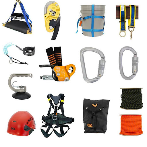 Bộ dụng cụ lau kính đu dây bên ngoài của nhân viên