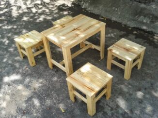 Mẫu bàn ghế gỗ cafe mini
